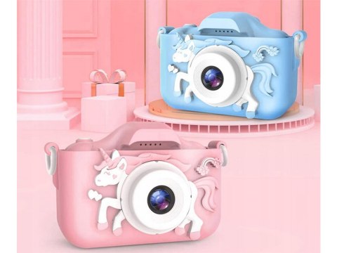 Zabawa w obiektywie: różowy aparat fotograficzny dla dzieci z jednorożcem