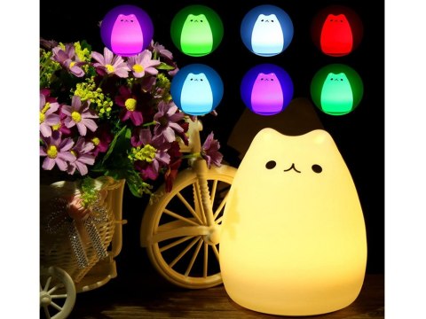 Nowoczesna lampka nocna w kształcie kota do pokoju dziecięcego