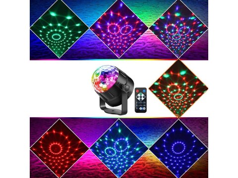 Projektor dyskotekowy kula disco reflektor led rgb