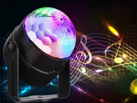 Projektor dyskotekowy kula disco reflektor led rgb