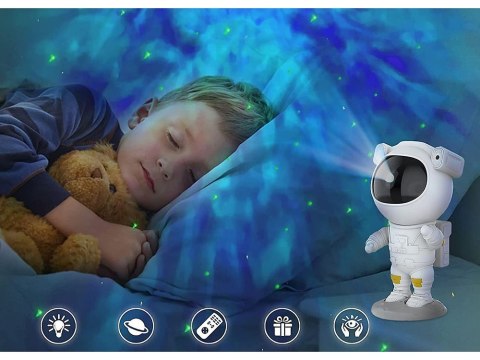 Nowoczesny projektor gwiazd w kształcie astronauty - wieczór pełen magii!