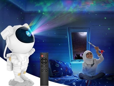 Nowoczesny projektor gwiazd w kształcie astronauty - wieczór pełen magii!