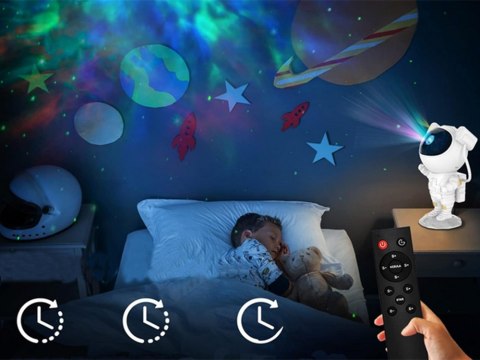 Nowoczesny projektor gwiazd w kształcie astronauty - wieczór pełen magii!
