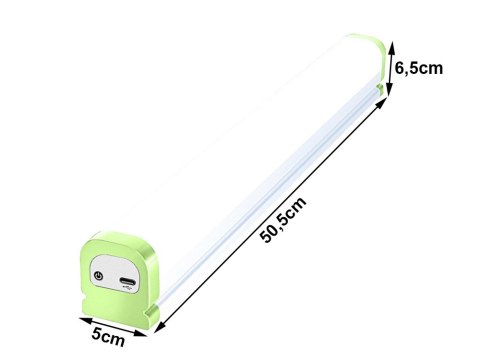 Nowoczesna lampa LED 50cm z magnesem i zasilaniem akumulatorowym
