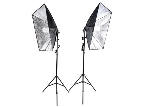 2x 135w lampa światło soft box zestaw statyw domowe studio foto żarówka