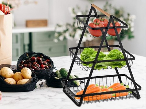 Półka kuchenna w stylu loft z koszyczkiem: nowoczesny organizer dla każdej kuchni