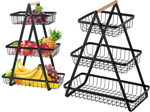 Półka kuchenna w stylu loft z koszyczkiem: nowoczesny organizer dla każdej kuchni