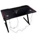 Biurko gamingowe z podświetleniem LED RGB 120x60 cm - stwórz własną strefę komfortu!