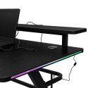 Biurko gamingowe LED RGB z nadstawką - nowoczesny design w Twoim domu