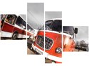 Obraz Retro Bus stare autobusy czerwone Mpk zajezdnia