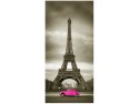 Obraz różowy Citroen 2CV Wieżą Eiffla