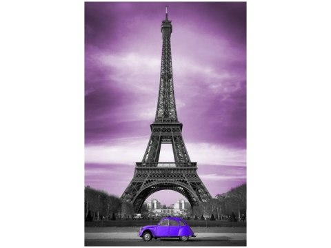 Obraz fioletowy Citroen 2CV Wieżą Eiffla