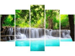 Obraz Kolorowa woda kolorowy wodospad błękitna rzeka