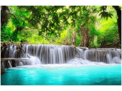 60x40cm Obraz Kolorowa woda kolorowy wodospad błękitna rzeka      