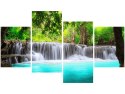 Obraz druk Kolorowa woda kolorowy wodospad błękitna rzeka
