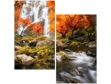 60x60cm Jesienny wodospad dwu obraz   ścian  