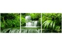 90x30cm Wodospad lesie deszczowym trój obraz      