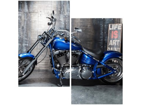 60x60cm Chromowany motocykl dwu obraz   ścian  