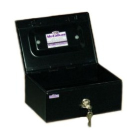 Sejf kasetka ISSAK 25x10x17cm klucz stal czarna  