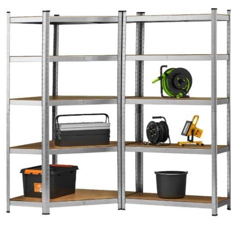 Regał narożny SDN max 175kg blacha stalowa ocynkowan półki MDF