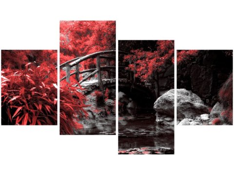 Obraz druk Secret Garden most ogród Japonia kolory