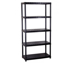Regał 171cm 71cm 39cm tworzywo 5 półek BLACK