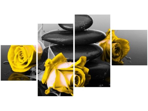 Obraz róże tle kamieni akcent kolorystyczny