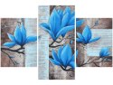 90x60cm obraz Obraz Niebieski kwiat magnolii trzy obrazy      