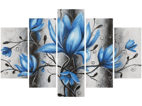 Obraz Stalowe Magnolie kwiaty niebieskie