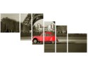 Obraz czerwony Citroen 2CV Wieżą Eiffla