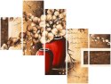 100 75cm obraz 5 elem Obraz kwiaty wazonie storczyki   ścienny