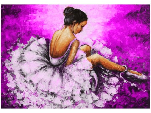 Obraz druk Baletnica fioletowym tle