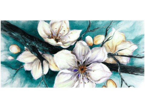 Obraz Cherry Tree kwiaty wiśni turkus