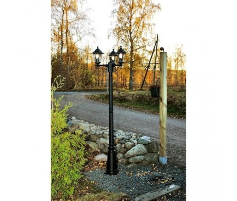 LAMPA Oświetlenie LATARNIA 195cm czarna 3x60W DEWA