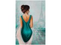 40x60cm Obraz Paris Walk Wieża Eiffa kobieta kolory      