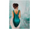 70x50cm Obraz Paris Walk Wieża Eiffa kobieta kolory   ścian  