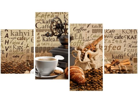 Obraz druk Fragrant Coffee kawa przyprawy korzenne młynek 