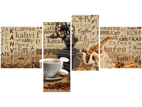 Obraz Fragrant Coffee kawa przyprawy korzenne młynek 
