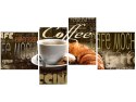 Obraz Morning coffee kawa rogalik śniadanie brązowy