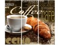 Obraz Morning coffee kawa rogalik śniadanie brązowy