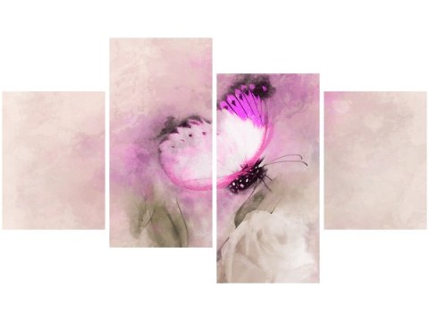Obraz druk Rose Butterfly motyl pastelowy księżniczka