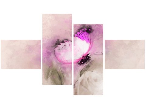 Obraz Rose Butterfly motyl pastelowy księżniczka