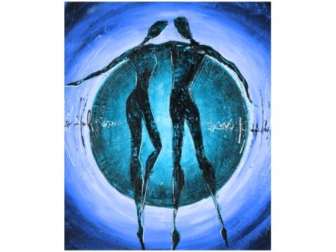 70x50cm Obraz niebieskie Dancing Figures    ścian  