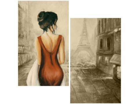 70x50cm Obraz paryski spacer kobiety France   ścian  