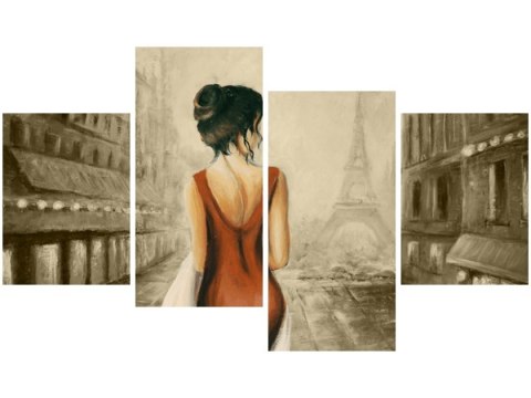 Obraz druk paryski spacer kobiety France