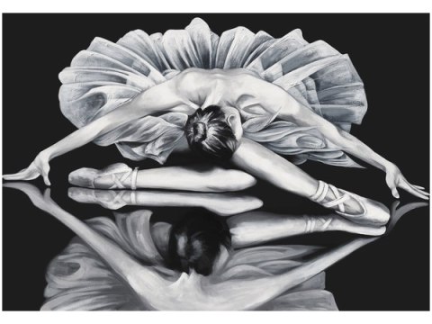 Obraz druk Ballerina lustrze czarno biały