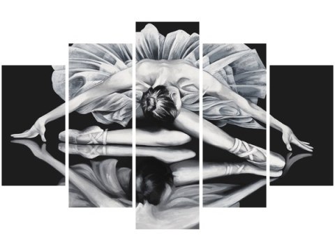 Obraz Ballerina lustrze czarno biały