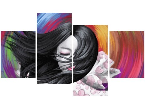 Obraz druk Stereo Woman twarz abstrakcja multikolor