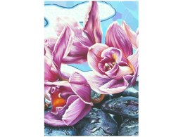 Obraz Różowe kwiaty kamykach abstrakcja