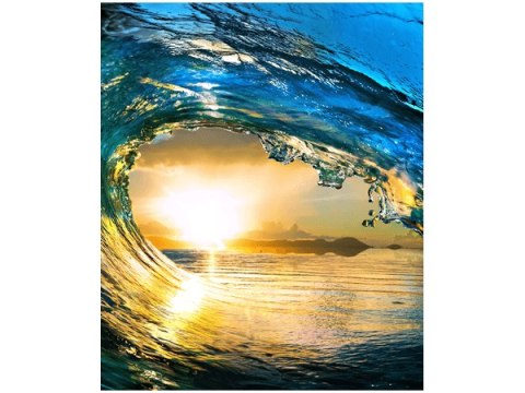 70x50cm Obraz słoneczna fala morze natura   ścian  